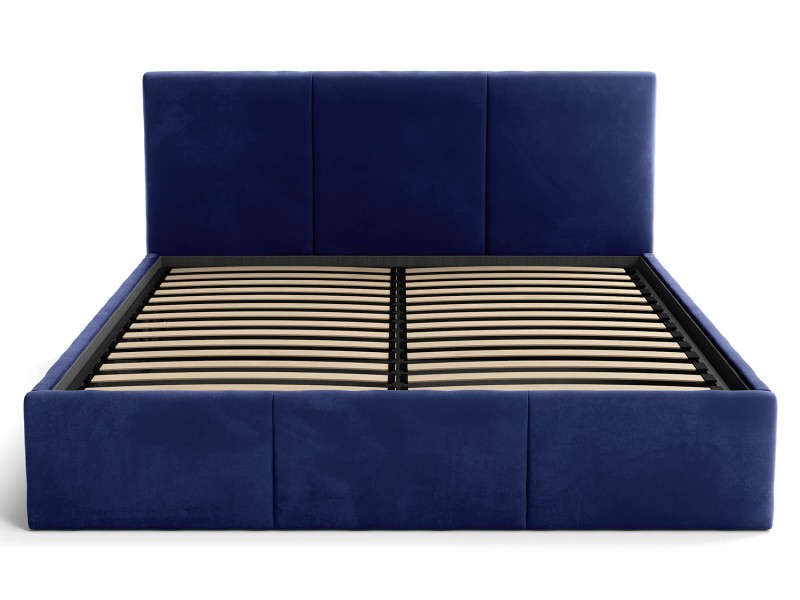 Čalúnená posteľ s úložným priestorom 160x200 TOP Line 7 Tmavomodrý Velvet