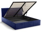 Čalúnená posteľ s úložným priestorom 160x200 TOP Line 7 Tmavomodrý Velvet
