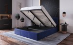 Čalúnená posteľ s úložným priestorom 160x200 TOP Line 7 Tmavomodrý Velvet