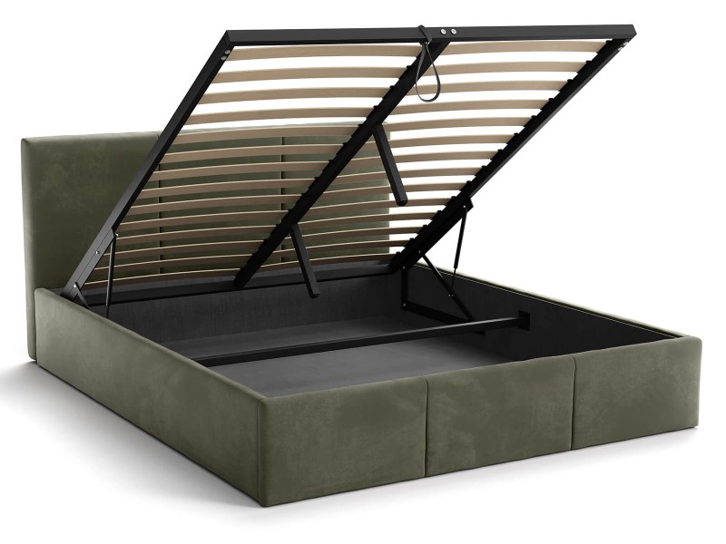Čalúnená posteľ s úložným priestorom 140x200 TOP Line 7 Olivový Velvet