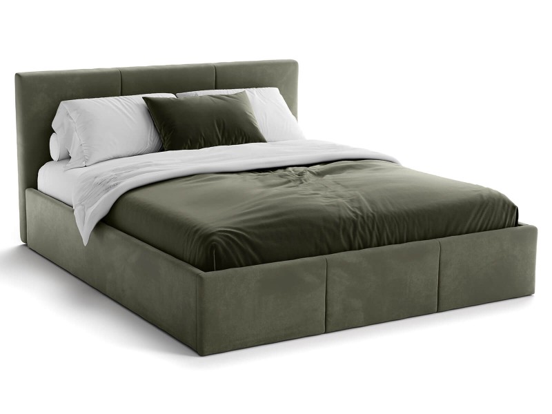 Čalúnená posteľ s úložným priestorom 160x200 TOP Line 7 Olivový Velvet