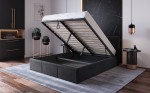 Čalúnená posteľ s úložným priestorom 120x200 TOP Line 7 Čierna Velvet