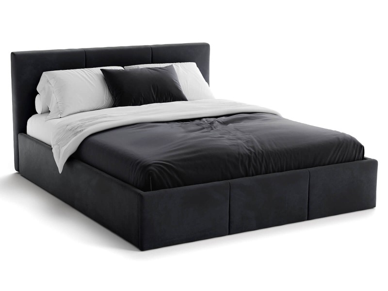 Čalúnená posteľ s úložným priestorom 140x200 TOP Line 7 Čierna Velvet
