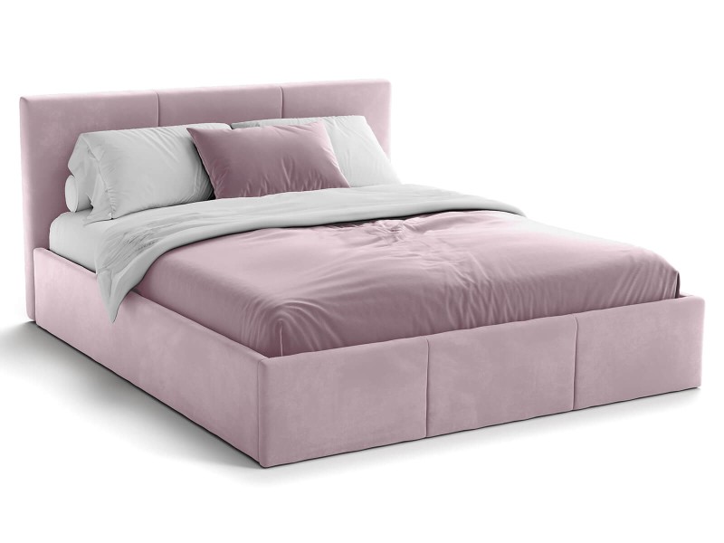 Čalúnená posteľ s úložným priestorom 160x200 TOP Line 7 Ružový Velvet