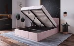 Čalúnená posteľ s úložným priestorom 160x200 TOP Line 7 Ružový Velvet