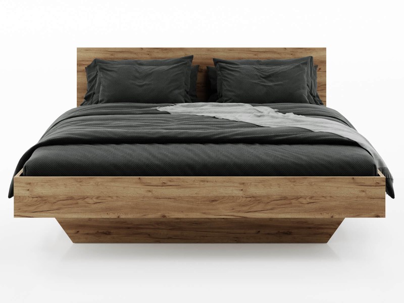 Levitujúca posteľ 180x200 z nábytkovej dosky, dub craft DM2