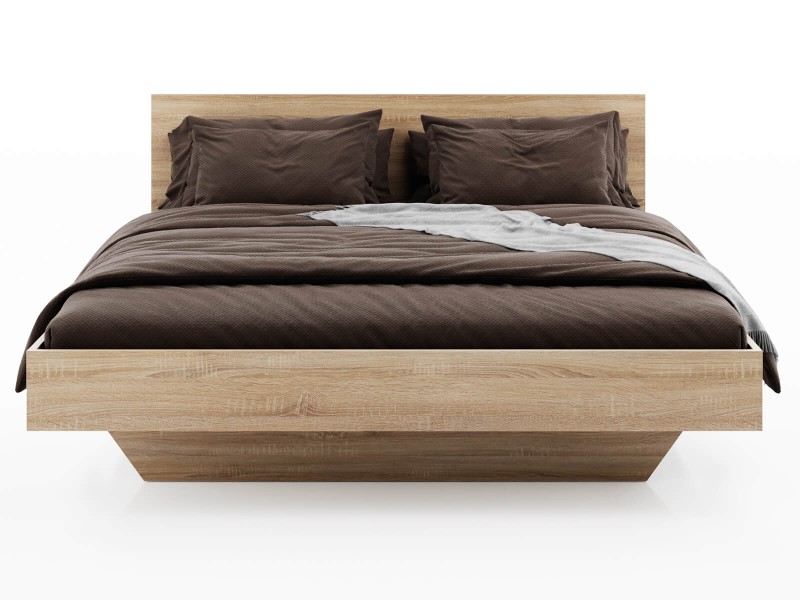 Levitujúca posteľ 180x200 z nábytkovej dosky, dub sonoma DM2