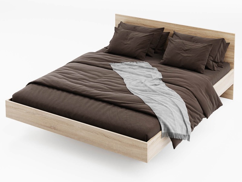 Levitujúca posteľ 180x200 z nábytkovej dosky, dub sonoma DM2