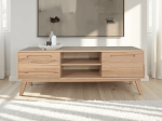 TV skrinka Beskid z bukového dreva, šírka 180 cm, Prírodný Buk