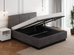 Čalúnená  levitujúca posteľ s úložným priestorom 140x200 TOP Line 8 Grafitová Velvet