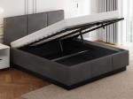 Čalúnená  levitujúca posteľ s úložným priestorom 180x200 TOP Line 8 Grafitová Velvet