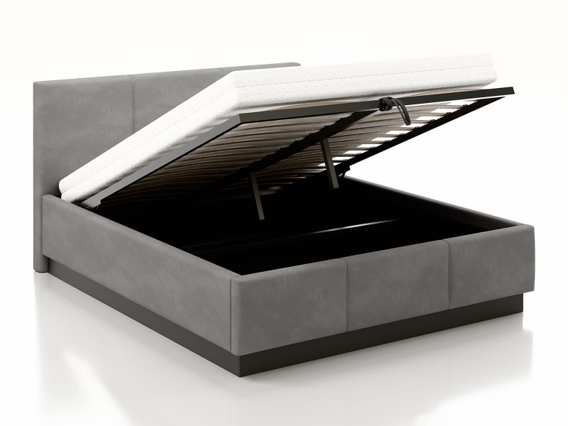 Čalúnená  levitujúca posteľ s úložným priestorom 180x200 TOP Line 8 Grafitová Velvet