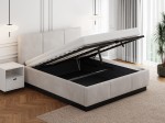 Čalúnená  levitujúca posteľ s úložným priestorom 140x200 TOP Line 8 Šedá Velvet