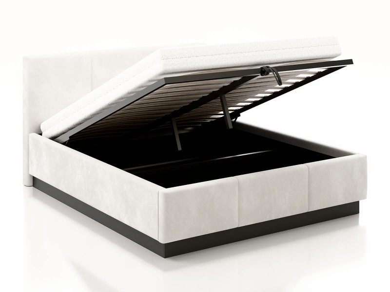 Čalúnená  levitujúca posteľ s úložným priestorom 160x200 TOP Line 8 Šedá Velvet
