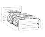Postel borovice Eureka VitBed 90x200cm + Matrace Niobé 90x200