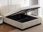 Čalúnená  levitujúca posteľ s úložným priestorom 140x200 TOP Line 8 Béžová Velvet