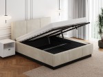 Čalúnená  levitujúca posteľ s úložným priestorom 140x200 TOP Line 8 Béžová Velvet