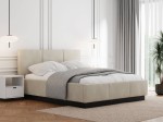 Čalúnená  levitujúca posteľ s úložným priestorom 140x200 TOP Line 8 Béžová Velvet