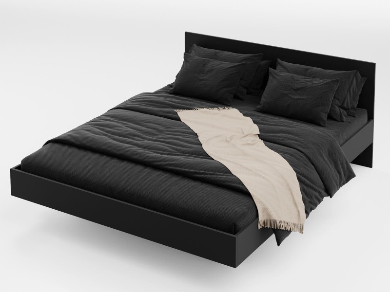 Levitujúca posteľ 180x200 z nábytkovej dosky, čierna DM2