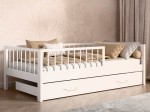 Drevená detská posteľ so zásuvkou 80x160 Filip biela