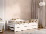 Drevená detská posteľ so zásuvkou 80x160 Filip biela