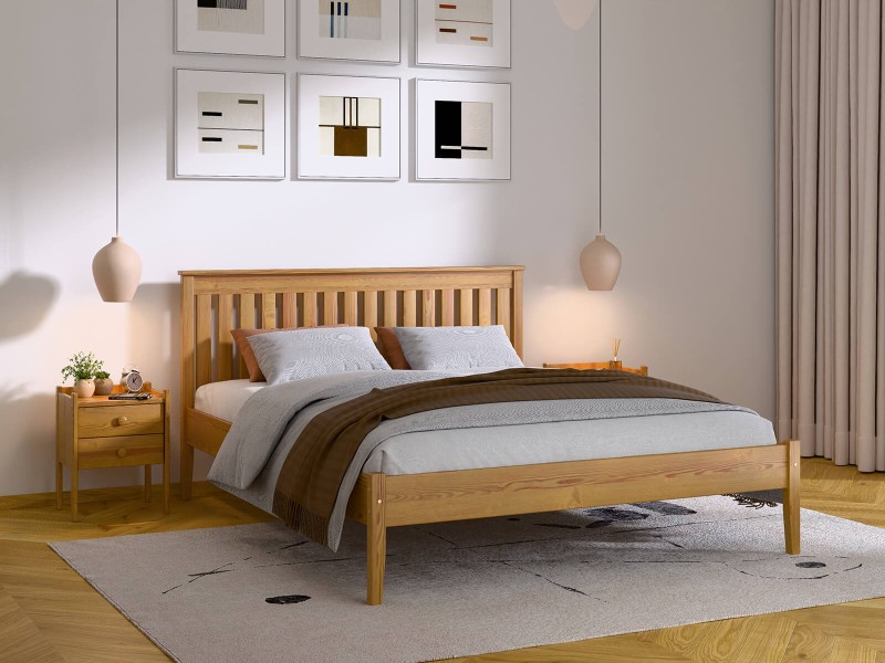 Drevená posteľ z borovice 160x200, Bilbao dub
