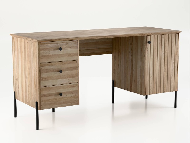 Písací stôl z bukového dreva Lamelo, Prírodný Buk