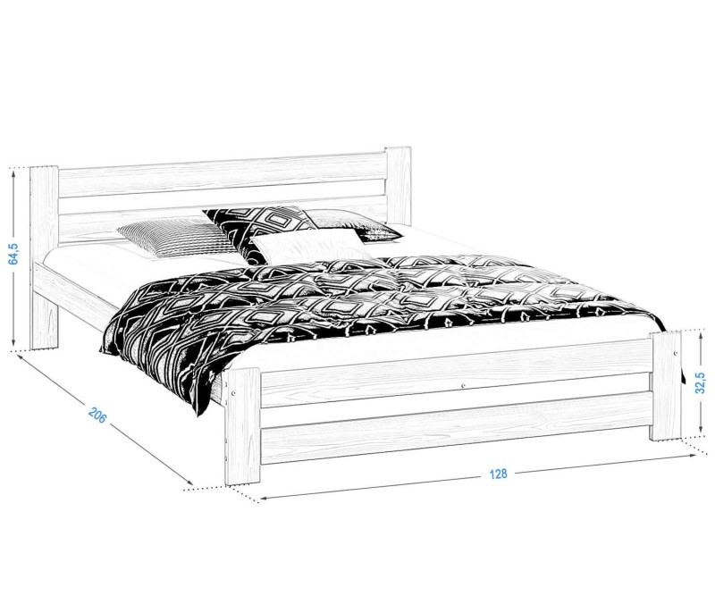 Postel borovice Eureka VitBed 120x200cm + Matrace Niobé 120x200