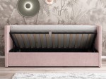Pohovka jednomiestna čalúnená 90x200 s úložným priestorom a roštom, Urus Ružový Soro 61