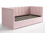 Pohovka jednomiestna čalúnená 90x200 s úložným priestorom a roštom, Urus Ružový Soro 61