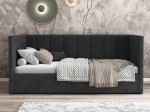 Pohovka jednomiestna čalúnená 90x200 s úložným priestorom a roštom, Urus Čierna Soro 100