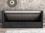 Pohovka jednomiestna čalúnená 90x200 s úložným priestorom a roštom, Urus Čierna Soro 100