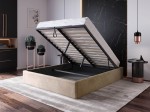 Čalúnená posteľ s úložným priestorom 180x200 bez čela BOX Line Hnedá Velvet