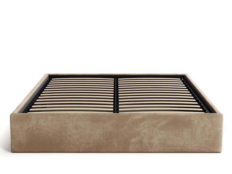 Čalúnená posteľ s úložným priestorom 180x200 bez čela BOX Line Hnedá Velvet