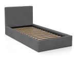 Čalúnená detská posteľ s úložným priestorom 90x200 s roštom, Grafitová Velvet Kids Line 4