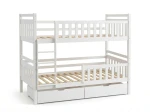 Drevená poschodová posteľ so zásuvkami 90x200cm  P4S biela