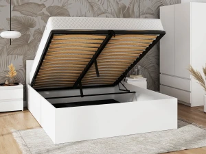 Posteľ DM1 180x200 bílá s roštom a úložným priestorom