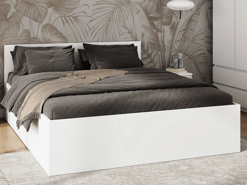 Posteľ DM1 180x200 bílá s roštom a úložným priestorom