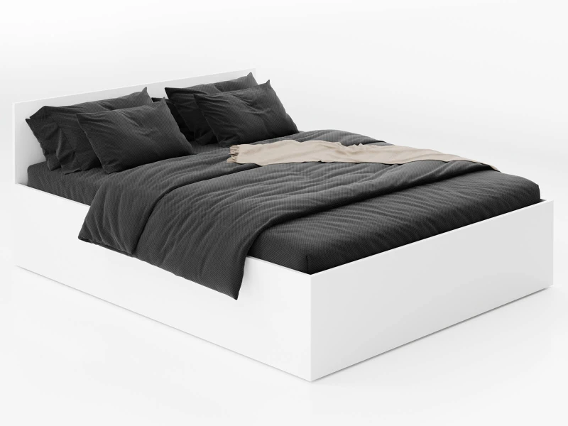 Posteľ DM1 160x200 bílá s roštom a úložným priestorom