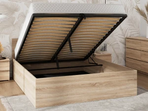 Posteľ DM1 180x200 Sonoma s roštom a úložným priestorom 