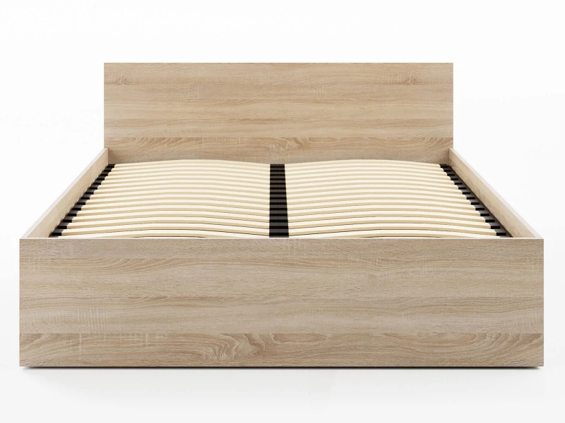 Posteľ DM1 140x200 Sonoma s roštom a úložným priestorom