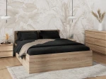Posteľ DM1 140x200 Sonoma s roštom a úložným priestorom