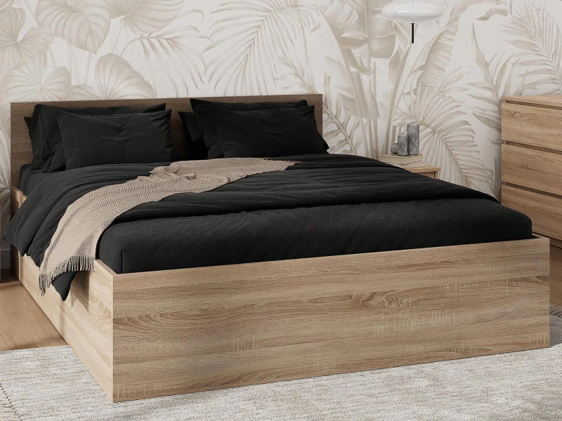 Posteľ DM1 120x200 Sonoma s roštom a úložným priestorom