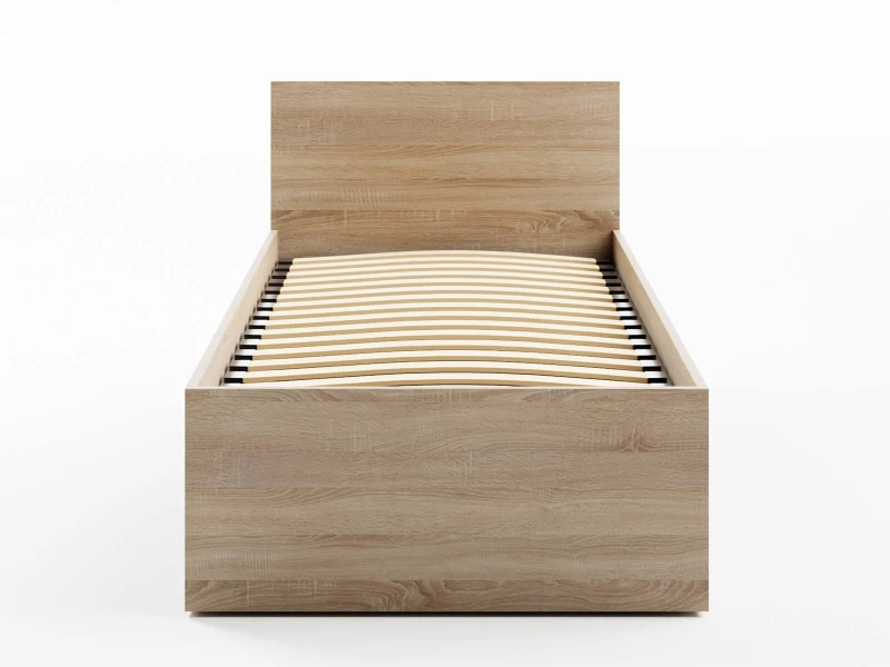 Posteľ DM1 90x200 Sonoma s roštom a úložným priestorom