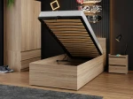 Posteľ DM1 90x200 Sonoma s roštom a úložným priestorom