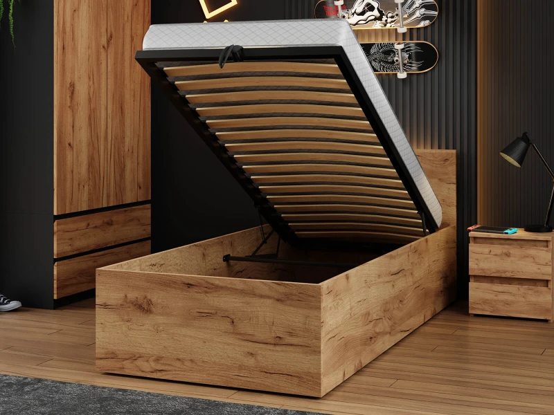 Posteľ DM1 90x200 Craft s roštom a úložným priestorom 