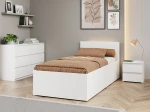 Posteľ DM1 90x200 Bílá s roštom a úložným priestorom 