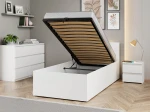 Posteľ DM1 90x200 Bílá s roštom a úložným priestorom 