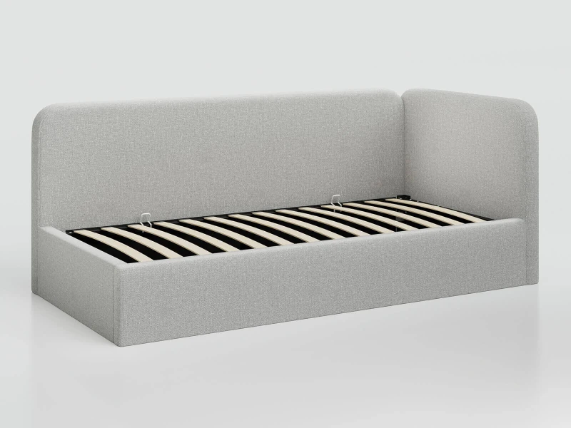 Jednolôžková čalúnená pohovka 90x200 s kontajnerom a rámom Colet 04 Svetlo Šedá Leo