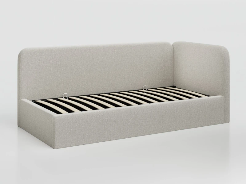 Jednolôžková čalúnená pohovka 90x200 s kontajnerom a rámom Colet 24 Béžová Leo